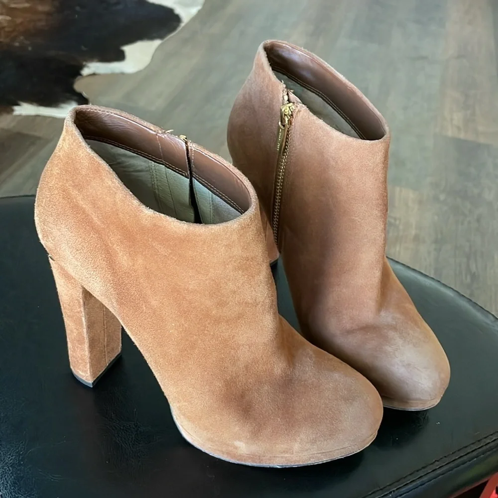 Michael Kors Haven Suede Bootie Chestnut Women Sz 9 M 2745*